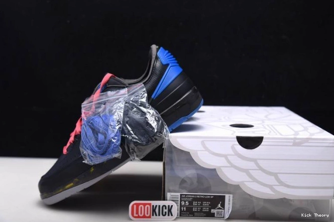 Kick Theory DJ4375-004 SP Jordan 2 Black Low Retro Blue Off-White 0807